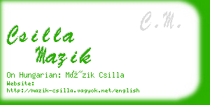 csilla mazik business card